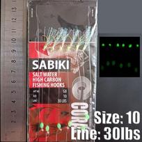 With Barb Fishing Sabiki Rigs Luminescent Lunker Sabiki Lure   Fishing Snapper 10 raudona
