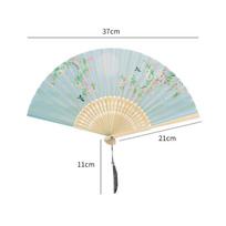 Jidukongjian Chinese Style Folding Fan Female Birthday Gift Hanfu Ancient Costume Photo Prop Summer Dance Fan