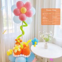 Jiayan Flower Balloon Floor-Standing Column, New Year's Eve Birthday Scene Decoration for Kindergarten Classroom, 1.5m