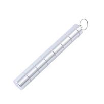 Stackable Weekly Pill Box Compact Medicine Organizer Multipurpose Mini Metal Pill Container  Travel Silver-no keychain