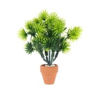 Miniature Pine Needle Potted Plant Artificial Greenery Decoration for Dollhouse Living Room Desk One size
