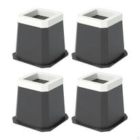 Furniture Foot Stackable Table and Chair Leg Riser Heavy Duty Leveling Base Black a Black a