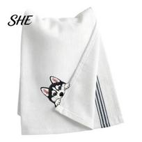 Dog Embroidered Towels Cute Puppy Tea Towel, Corgi Dachshund Kitchen Dish Absorbent Decor Quick Dry Hand Towel for Lovers Bathroom Home