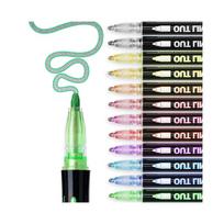 12 Colors Outline Metallic Markers, Acrylic Paint Marker Paint Pen Gli
