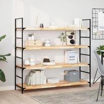 Wall Shelf, 120X40X4 Cm, Raw Solid Acacia Wood