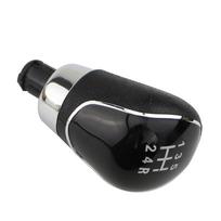 Zeratul Auto Ford Focus 2 MK2 2005 - 2011 Fiesta Kuga 08-12 Automobilio stilius 5 6 pavarų svirties galvutė Odinė getra 5 Speed Black Knob