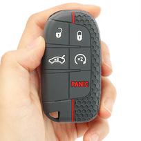 Chrysler Dodge Dart Charger Journey Challenger Jeep Cherokee silikoninis automobilio rakto pakabuko žiedas nuotolinio valdymo pulto dėklo dangtelio apsauga 5 mygtukai
