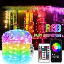 WS2812B RGB LED girlianda su išmaniuoju IC adresuojama Dreamcolor juosta su programėlės nuotolinio valdymo pultu „pasidaryk pats“ sodui, vakarėliui, Kalėdų dekoracijoms 5m