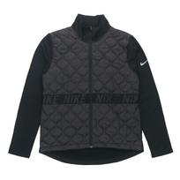 Nike Solid Color Logo Print Zip Collar Cotton Jacket Women Jacket Black CV8341-010 S
