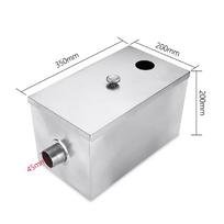14x8x8'' New Silver Stainless Steel Grease Trap Interceptor Restaurant Kitchen Wastewater