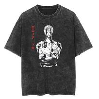 Anime ONE PIECE Zoro Harajuku Retro Washed T-shirt Cotton Men's Streetwear Oversized Women's Short-sleeved Top S