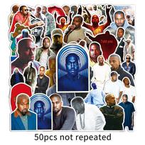 50 Kanye West Stylish Stickers for Helmets, Computers & Motorcycles - European/American Rapper Star