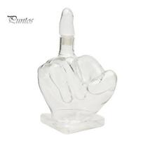 Birthday Gift for Dad Middle Finger Whiskey Decanter, 1000ml Glass Fist Dispenser with Stopper, Party Drinkware Essentials Unique Hand Shape
