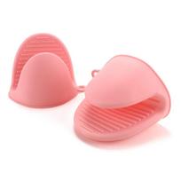 2pcs Mini Oven Mitts Kitchen Silicone Pottery Pads Insulated Non-slip Glove Clips Suitable for Kitchen Cooking and Baking raudona