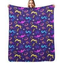 Worm on a String Bowling Alley Arcade Floor Throw Blanket Cozy Throw Blanket Birthday Gift for Him Her Size: 75*100cm, Weight: 230 GSM