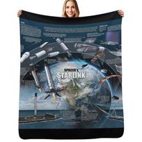 SpaceX Starlink Throw Blanket Outdoor Soft Blanket for Picnic Beach Camping Size: 75*100cm, Weight: 230 GSM