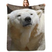 Polar Bear 519 Throw Blanket Luxurious Soft Fuzzy Blanket for Sofa Bed Size: 75*100cm, Weight: 230 GSM