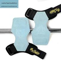 Men's Leather Lifting Straps Wrist Support Gloves for Gym Pull Up Deadlift Grip Hand Protector C2-Pair