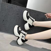 Zhao Ruth summer new thick-soled panda casual lace-up sneakers cross flower shoes women's shoes 35 juoda
