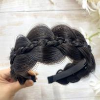 1vnt Perukas Twist galvos juostos moterims Plaukų kaulai Plaukų juostos Rankų darbo retro galvos lankelis formuojantis galvos apdangalų priedai juoda ruda spalva