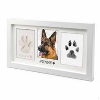 Gyvūno pėdos atspaudo rėmelio rinkinys Stalo ar sienos augintinio ekspozicijai Švariai klijuojamas su letenos atspaudu Grey 40*22cm