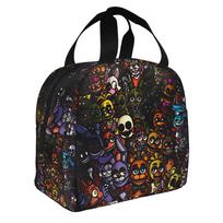 Game F-FNAF Cartoon Portable Lunch Boxes for Women Leakproof Anime Cooler Thermal Food Insulated Lunch Bag Office Work One Size