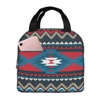 Ethnic Aztec Tribal Pattern Lunch Bags Insulated Bento Box Lunch Tote Leakproof Picnic Bags Thermal Bag for Woman Girl School One Size