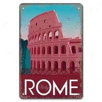 Italy Colosseum Metal Tin Metal Sign Man Cave Wall Art Decor 20X30CM brown