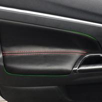 Soft Leather Door Armrest Cover For Mitsubishi ASX 2013 2014 2015 2016 Car-styling Door Armrest Panel Skin Cover Sticker Trim Black-red line