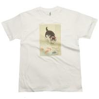 Ohara Koson Cat and Bowl of Goldfish Vintage Japanese Art T-Shirt 4XL