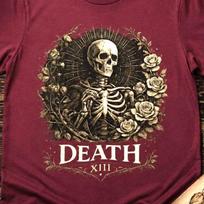 Death Tarot Card Shirt, Major Arcana Tee, Dark Academia T-Shirt, Gothic Skeleton Shirt, Vintage Occult Graphic Tee S