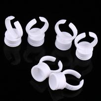 100pcs Permanent Ink Rings Eyebrow Lip Tattoo Pigment Holder Glue Cups (Medium Without Divider)