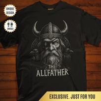 The Allfather Odin T-Shirt Norse God Viking Shirt Huginn & Muninn Ravens | Pagan Mythology Gift for Nordic Warriors and Valhalla Fans M