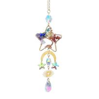 Sun/Moon/Star Crystal Car Hanger Drops Crystal Ball Moon Crystal Pendant  Garden Decoration Star