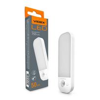 LED naktinė lemputė su akumuliatoriumi ir judesio jutikliu videx vl-nl014w-s