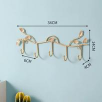 Kūrybinga raktų pakaba ir drabužių kablys - Sienos dekoracija. Lengvos prabangos geležinis drabužių kablys prieškambiui, elegantiška prieškambario pakaba. M šviesiai geltonos spalvos
