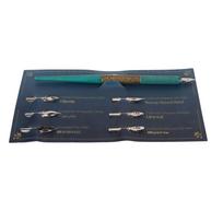 Dip Pen with 6 Interchangeable Nibs Smoothly Writing Retro Light Weight Calligraphy Dip Pen for