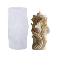 Waved Pillar Silicone Molds Plasters Molds Spirals Flower Shape Candle Molds Ornament Epoxy Resin Molds Casting Molds