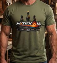M-Tex Oil Company Žemės matuotojo Parodos Marškinėlių Lopas Kavinė Fort Worth Teksasas Prekės Unisex Marškinėliai L