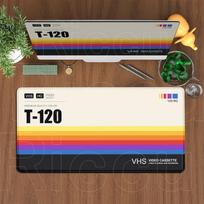 VHS Retro Oversized Mouse Pad 120x60cm Computer Mousepad Minimalism Desk Pad XXXL Stitch Edge Keyboard Mat Gaming Speed Mice Rug 60x30cm