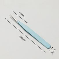 2 vnt. nerūdijančio plieno preciziniai pincetai, spalvoti, tiesūs ir lenkti galai, rožiniai/mėlyni/violetiniai/balti/ju žalia