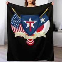 Texas State Guard Throw Blanket Portable Lightweight Blanket for Travel Camping Size: 75*100cm, Weight: 230 GSM
