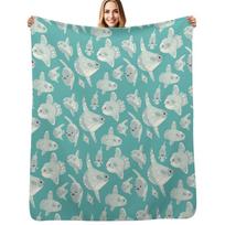 Mola Mola Throw Blanket Flannel Fleece Soft Warm Throw Blanket Size: 75*100cm, Weight: 230 GSM