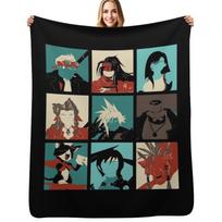 Fantasy Final Seven Throw Blanket Shaggy Furry Soft Blanket for Bedroom Living Room Size: 75*100cm, Weight: 230 GSM