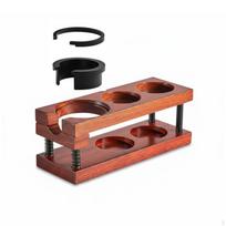 Wood Pressing Station MultiFunction Portafilter Dock Organizer Spring Loaded Espresso Tamper Holder Spring Vertical