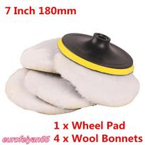 1pcs Wheel Pad+4pcs Wool Bonnets Kit for polishing, buffing, and detail work