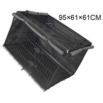 Protective Dust Cover for Dog Cage Made of 420D Oxford Cloth Black Multiple Sizes 95x61x61CM 110x73x76CM 125x77x81CM