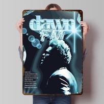 The Weeknd - Dawn FM Album Art Tinplate Posters Customizable Wall Art Retro Vintage Metal Signs for Home Room Gamer Decoration 20X30CM black