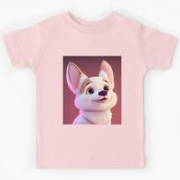 White albino corgi dog Kids T-Shirt 110