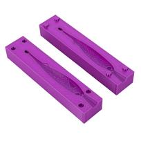 Soft Lure Mould Purple PETG Reusable Compact Biat Making Mould for DIY Fishing Gear